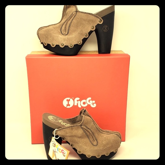 Floggs Diana Suede Clogs - Picture 1 of 7
